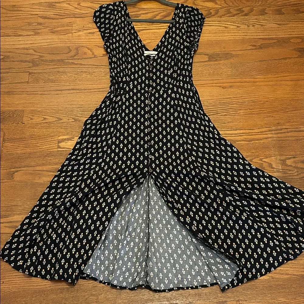 Urban Outfitters Malena Feminine Flare Low Cut Midi Dress - Picture 8 of 15